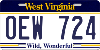 WV license plate OEW724