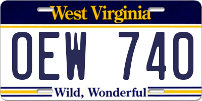 WV license plate OEW740