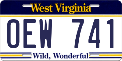 WV license plate OEW741