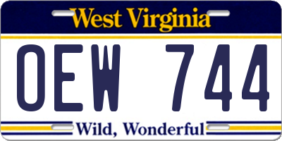 WV license plate OEW744
