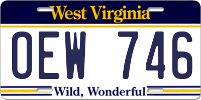 WV license plate OEW746