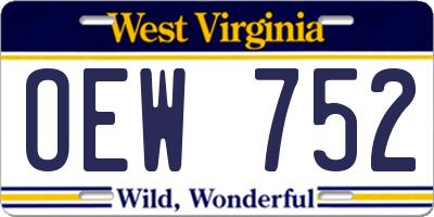 WV license plate OEW752