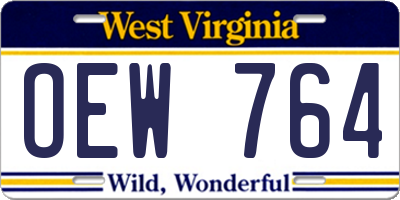 WV license plate OEW764