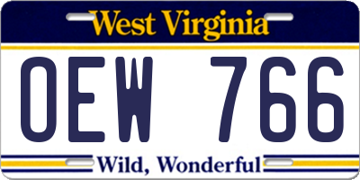 WV license plate OEW766