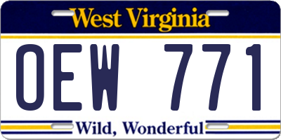 WV license plate OEW771