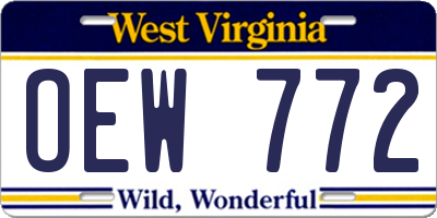 WV license plate OEW772