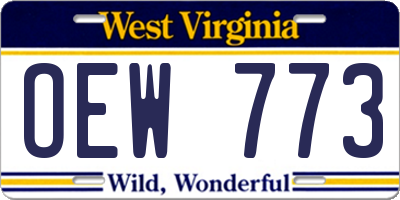 WV license plate OEW773