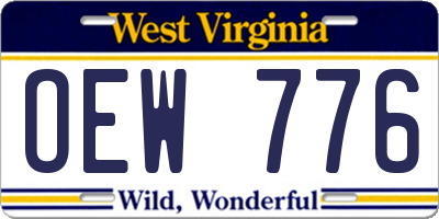 WV license plate OEW776