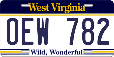 WV license plate OEW782