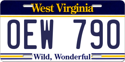 WV license plate OEW790