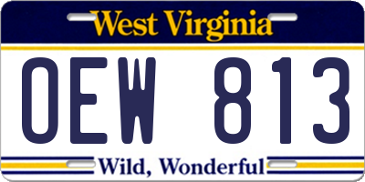 WV license plate OEW813