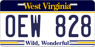 WV license plate OEW828