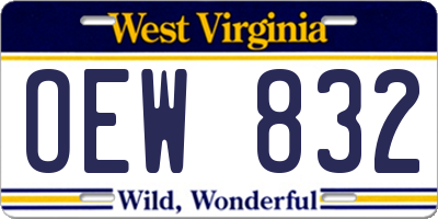 WV license plate OEW832