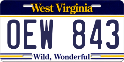WV license plate OEW843