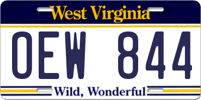 WV license plate OEW844