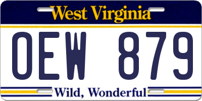 WV license plate OEW879