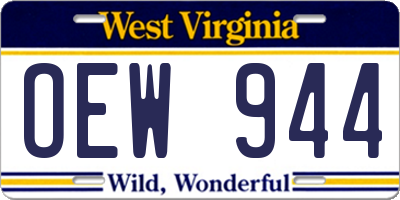 WV license plate OEW944