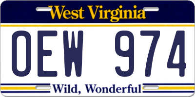 WV license plate OEW974