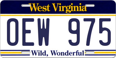 WV license plate OEW975