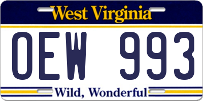 WV license plate OEW993
