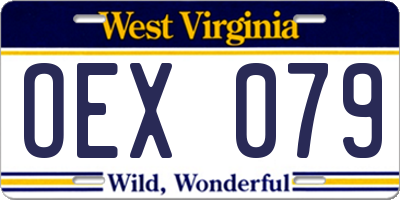 WV license plate OEX079