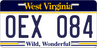 WV license plate OEX084