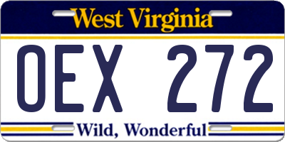 WV license plate OEX272