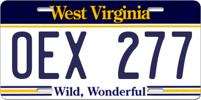 WV license plate OEX277