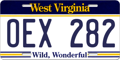 WV license plate OEX282