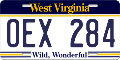 WV license plate OEX284