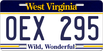 WV license plate OEX295