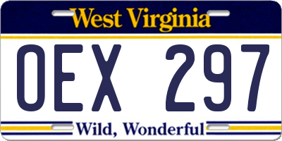 WV license plate OEX297