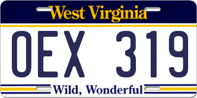 WV license plate OEX319