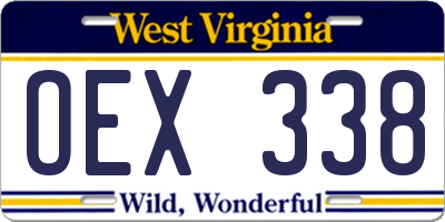 WV license plate OEX338