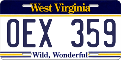 WV license plate OEX359