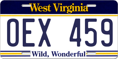 WV license plate OEX459