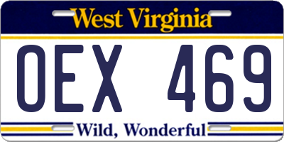 WV license plate OEX469