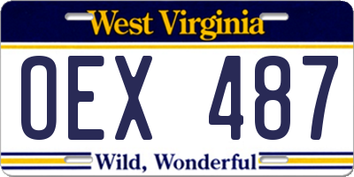 WV license plate OEX487