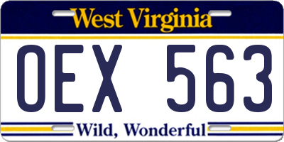 WV license plate OEX563