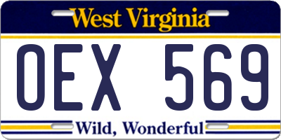 WV license plate OEX569