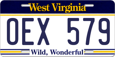 WV license plate OEX579