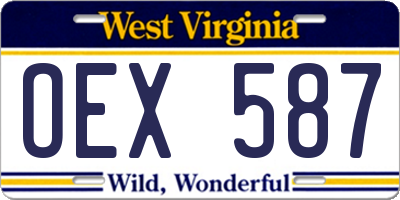 WV license plate OEX587