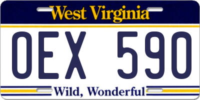 WV license plate OEX590
