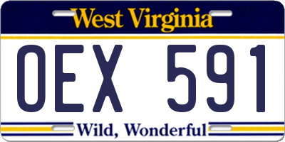 WV license plate OEX591
