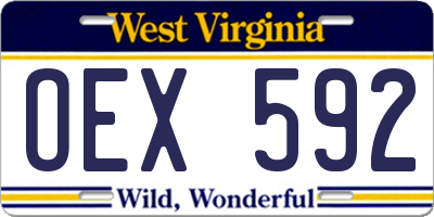 WV license plate OEX592