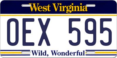 WV license plate OEX595