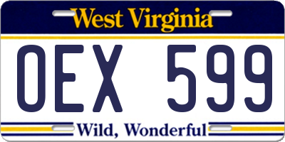 WV license plate OEX599