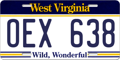 WV license plate OEX638