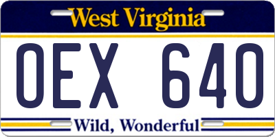 WV license plate OEX640