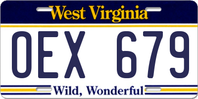 WV license plate OEX679